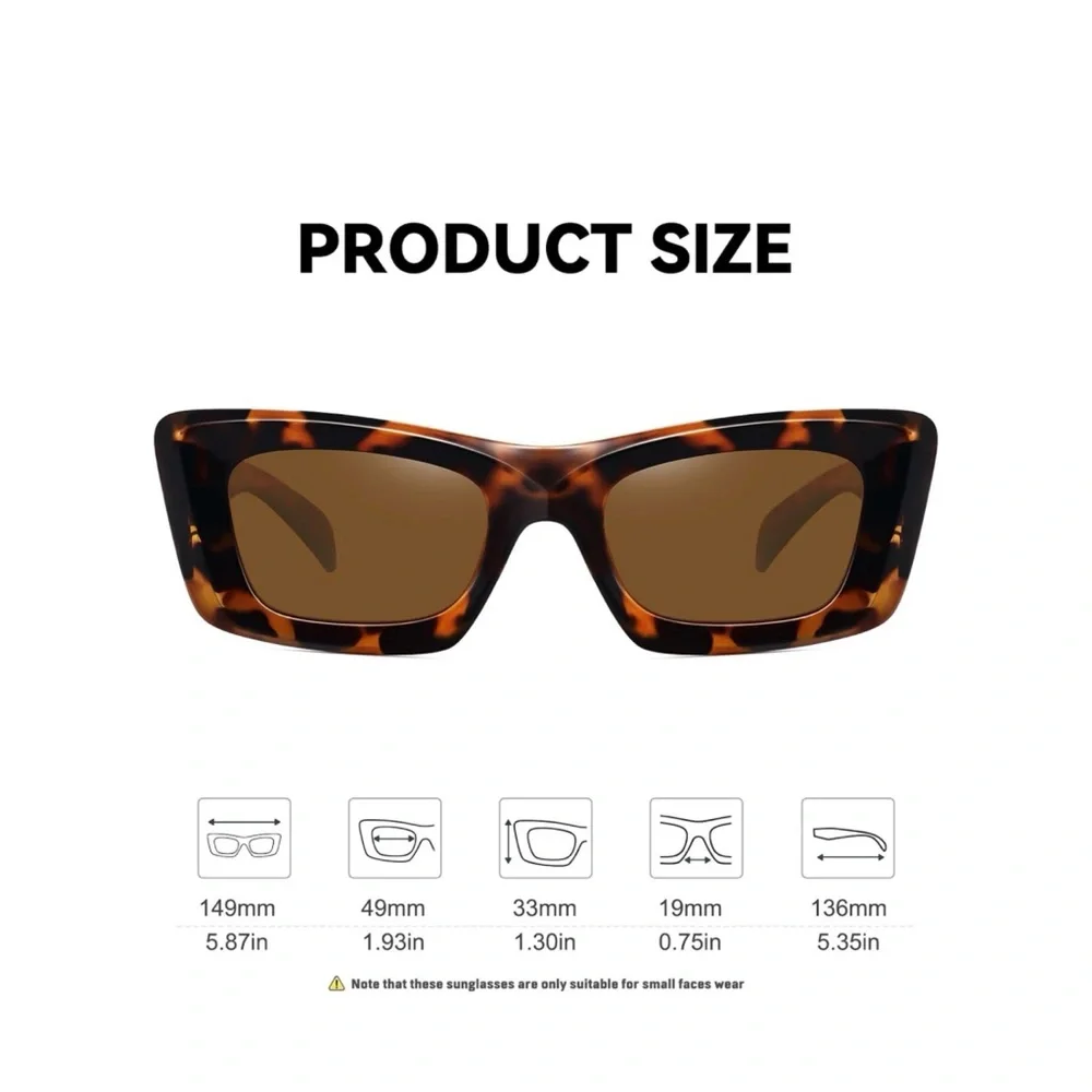 Tortoise Shell Rectangular Sunglasses - Picture 3 of 3